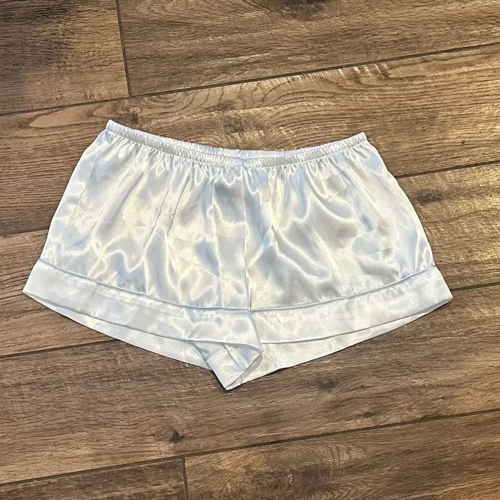 Elegant Satin Sleep Shorts - White Sz XS NWOT